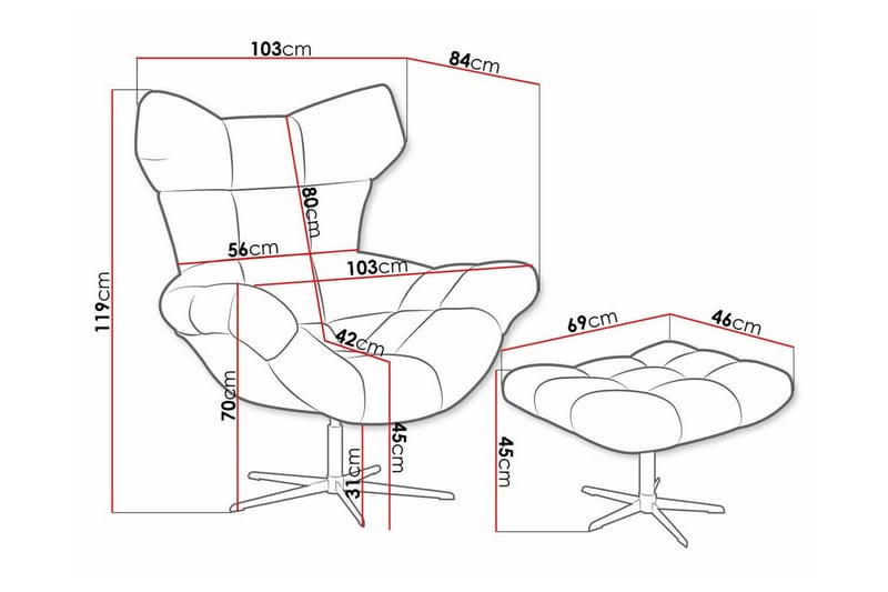 Rathkeale Fåtölj Dark blue - Møbler - Stoler - Lenestoler