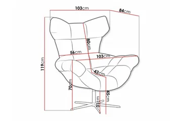 Rathkeale Fåtölj Dark red - Møbler - Stoler - Lenestoler