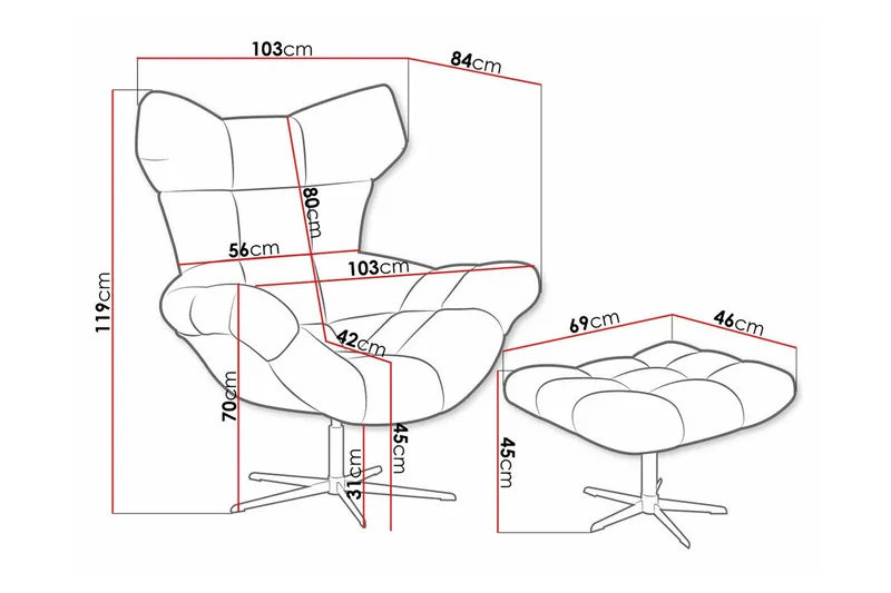 Rathkeale Fåtölj Red - Møbler - Stoler - Lenestoler