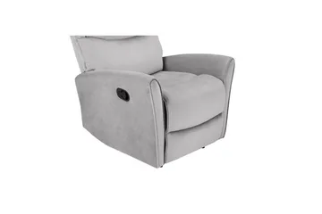Recliner Chesley Grå, Fløyel/Metall/Tre - Grå, Fløyel/Metall/Tre - Møbler - Stoler - Lenestoler - Recliner