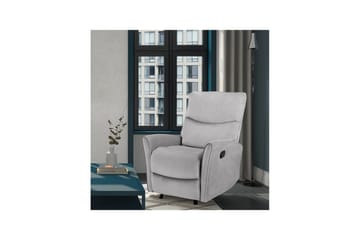Recliner Chesley Grå, Fløyel/Metall/Tre - Grå, Fløyel/Metall/Tre - Møbler - Stoler - Lenestoler - Recliner