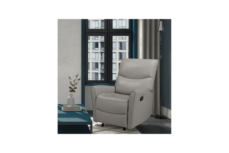 Recliner Chesley Grå, PU/metall/tre - Grå, PU/metall/tre - Møbler - Stoler - Lenestoler - Liggestol