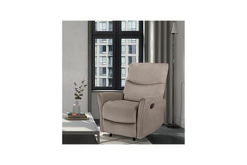 Recliner Chesley Taupe, Fløyel/Metall/Tre - Taupe, Fløyel/Metall/Tre - Møbler - Stoler - Lenestoler - Recliner