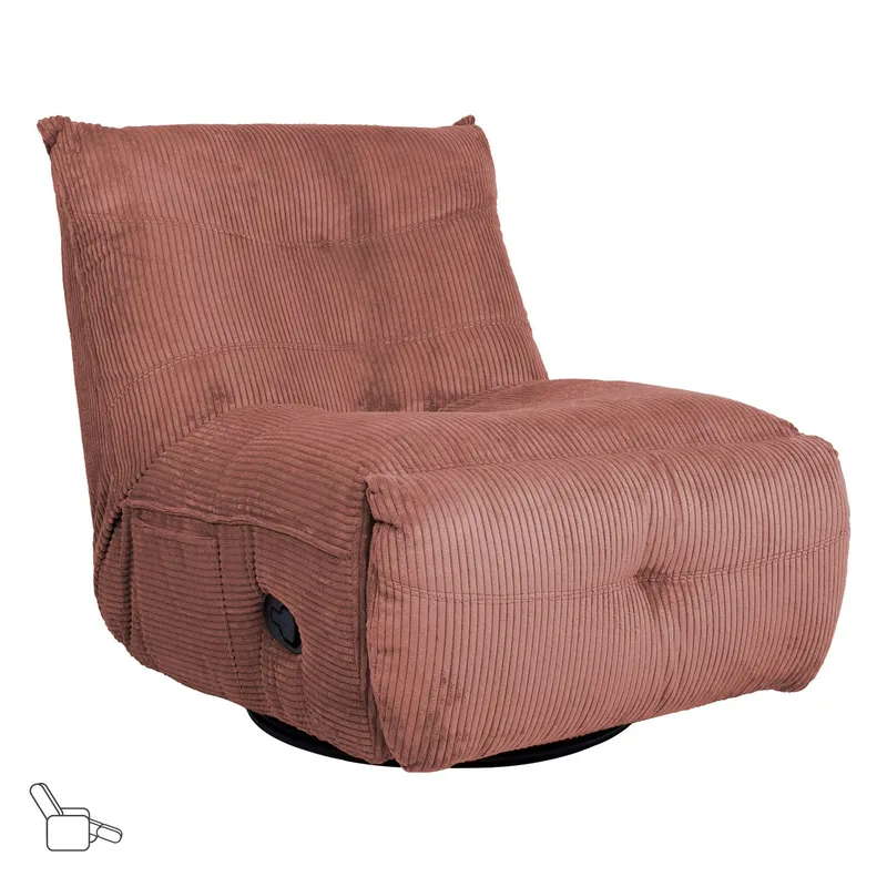 Recliner hvilestol Selor med manuell mekanisme, rosa