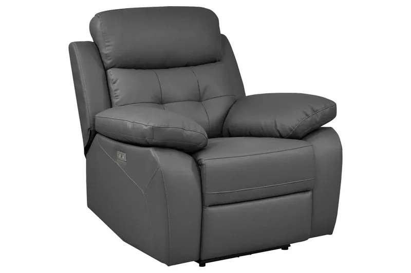 Recliner Lannilis Grå, PU/tre/metall, Elektrisk recliner, Grå, PU/tre/metall, Elektrisk recliner