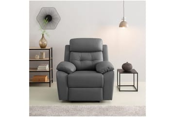 Recliner Lannilis Grå, PU/tre/metall, Elektrisk recliner - Grå, PU/tre/metall, Elektrisk recliner - Møbler - Stoler - Lenestoler - Recliner