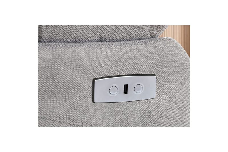 Recliner Lannilis Lys grå, Stoff/tre/metall, Elektrisk recliner - Lys grå, Stoff/tre/metall, Elektrisk recliner - Møbler - Stoler - Lenestoler - Recliner