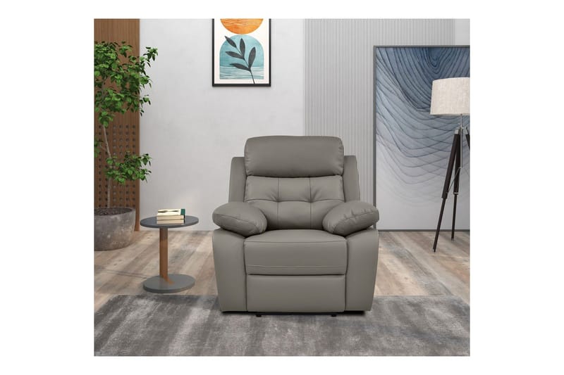 Recliner Lannilis Lys grå, PU/tre/metall, Manuell hvilestol - Lys grå, PU/tre/metall, Manuell hvilestol - Møbler - Stoler - Lenestoler - Recliner