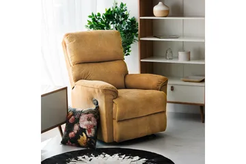 Lenestol GUSTAV 84x92x104cm Gul - Møbler - Stoler - Lenestoler - Recliner