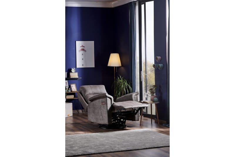 Mereenie Reclinerlenestol Elektrisk - Grå - Møbler - Stoler - Lenestoler - Recliner