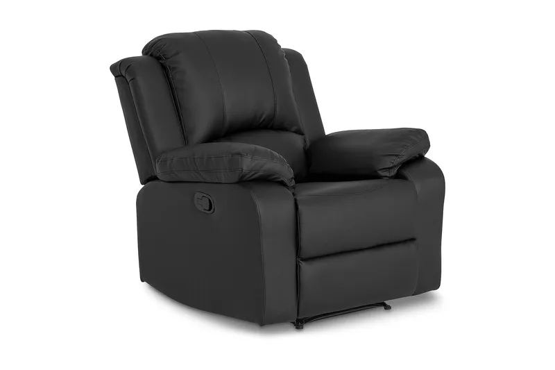 Navarro Skjønn Recliner Lenestol Kinolenestol - Fällbar lenestol i kunstskinn - Hvilelenestol, Svart