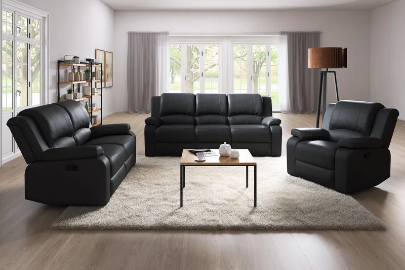 Norbo Skjønn Recliner Lenestol Kinolenestol - Fällbar lenestol i kunstskinn - Hvilelenestol - Svart - Møbler - Stoler - Lenestoler - Recliner