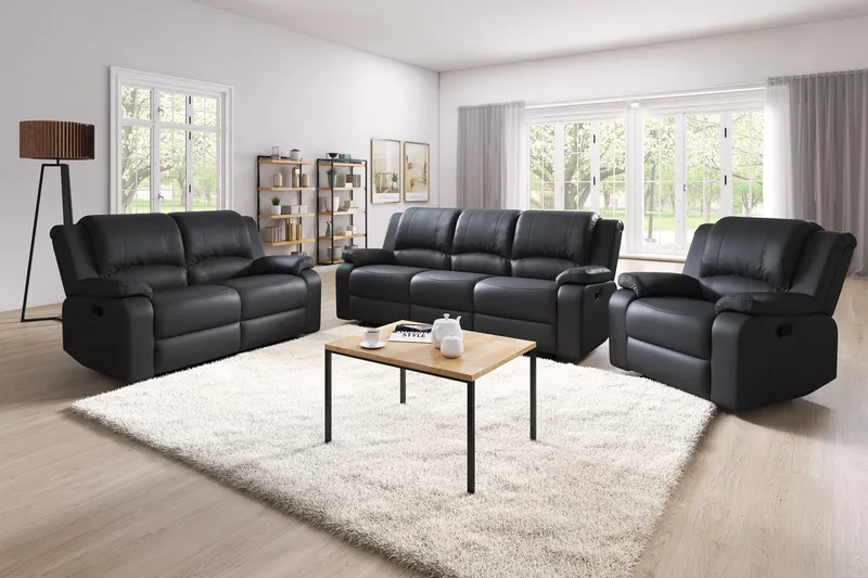 Norbo Skjønn Recliner Lenestol Kinolenestol - Fällbar lenestol i kunstskinn - Hvilelenestol - Svart - Møbler - Stoler - Lenestoler - Recliner