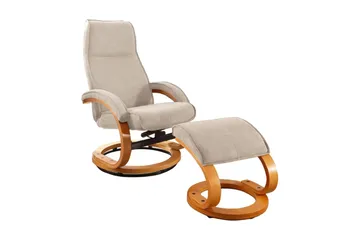 Pasha Lenestol Recliner Mikrofiber - Beige / Tre - Møbler - Stoler - Lenestoler - Recliner