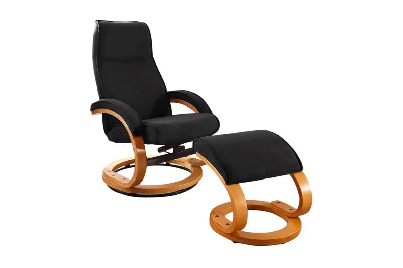 Pasha Lenestol Recliner Mikrofiber, Svart / Tre