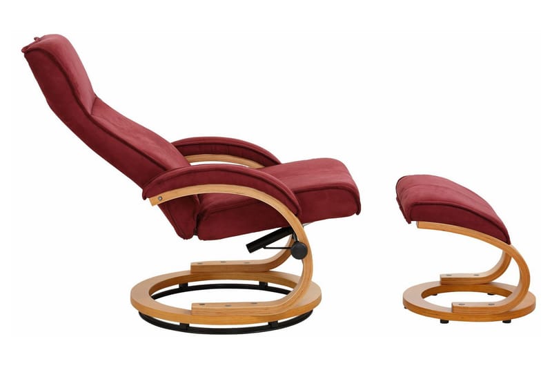 Reclinerstol Loft24 Pasha reclinerstol i mikrofiber Röd - Møbler - Stoler - Lenestoler - Recliner