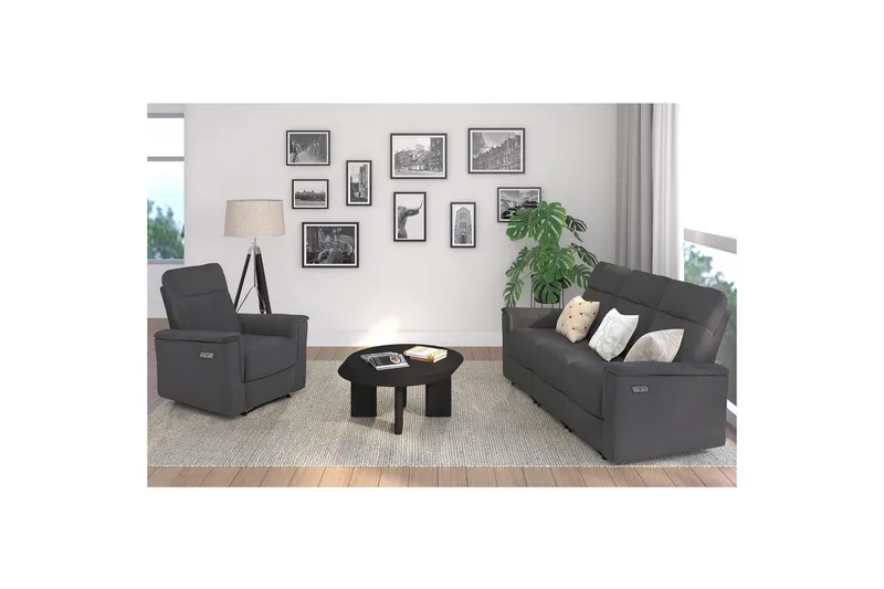 Recliner Southbrook Antrasitt, Stoff/tre/metall, Elektrisk recliner - Antrasitt, Stoff/tre/metall, Elektrisk recliner - Møbler - Stoler - Lenestoler - Recliner