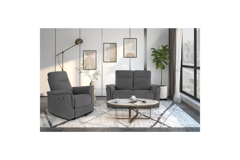 Recliner Southbrook Antrasitt, Stoff/tre/metall, Manuell hvilestol - Antrasitt, Stoff/tre/metall, Manuell hvilestol - Møbler - Stoler - Lenestoler - Recliner