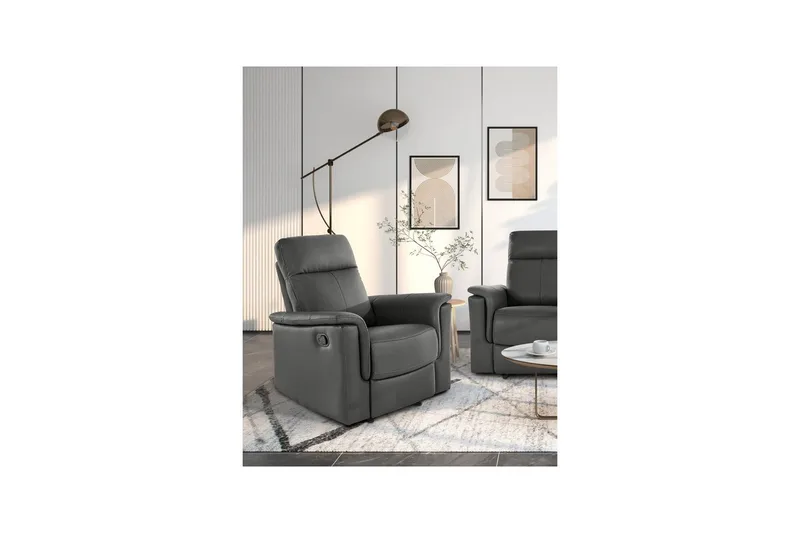 Recliner Southbrook Grå, PU/tre/metall, Manuell hvilestol - Grå, PU/tre/metall, Manuell hvilestol - Møbler - Stoler - Lenestoler - Recliner