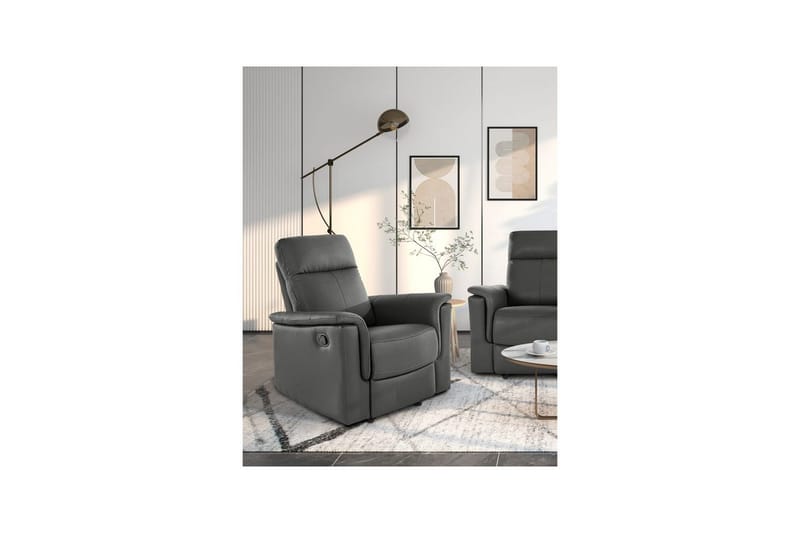 Recliner Southbrook Grå, PU/tre/metall, Manuell hvilestol - Grå, PU/tre/metall, Manuell hvilestol - Møbler - Stoler - Lenestoler - Recliner