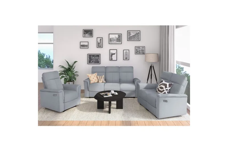 Recliner Southbrook Lys grå, Stoff/tre/metall, Elektrisk recliner - Lys grå, Stoff/tre/metall, Elektrisk recliner - Møbler - Stoler - Lenestoler - Recliner