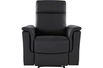 Recliner Southbrook Svart, Ekte skinn/PU/Tre/Metall, Manuell hvilestol - Svart, Ekte skinn/PU/Tre/Metall, Manuell hvilestol - Møbler - Stoler - Lenestoler - Recliner