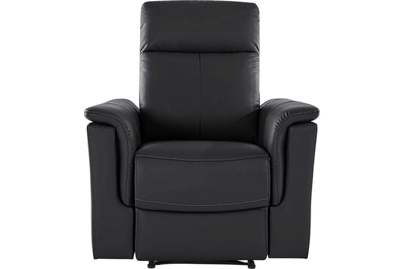 Recliner Southbrook Svart, Ekte skinn/PU/Tre/Metall, Manuell hvilestol - Svart, Ekte skinn/PU/Tre/Metall, Manuell hvilestol - Møbler - Stoler - Lenestoler - Recliner