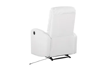Virrat Lenestol LED-belysning + USB-port - Hvit - Møbler - Stoler - Lenestoler - Recliner