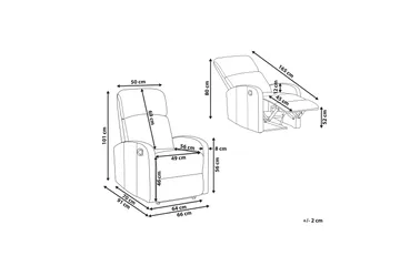 Virrat Lenestol LED-belysning + USB-port - Hvit - Møbler - Stoler - Lenestoler - Recliner