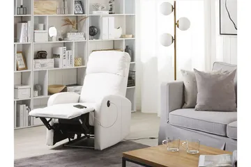 Virrat Lenestol LED-belysning + USB-port - Hvit - Møbler - Stoler - Lenestoler - Recliner