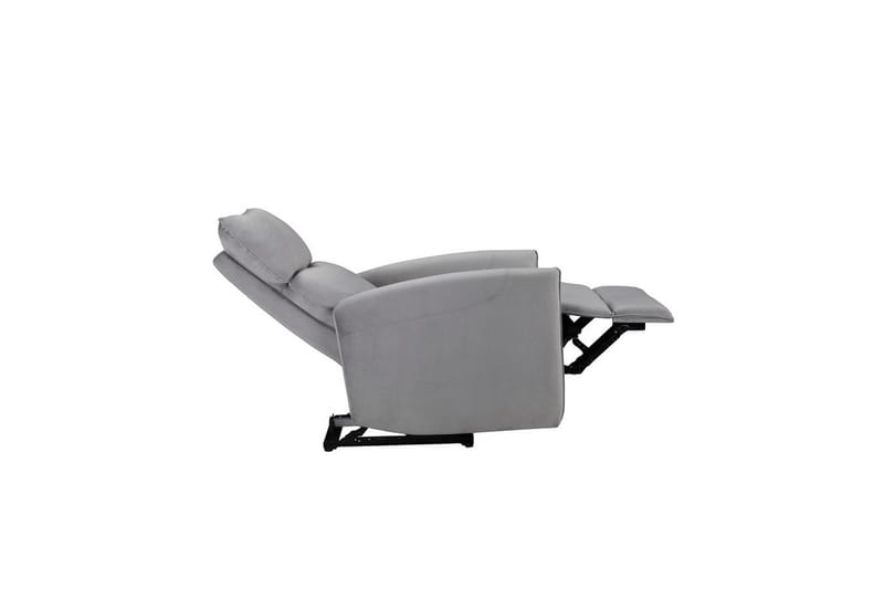Recliner Pineto Grå, Fløyel/Metall/Tre - Grå, Fløyel/Metall/Tre - Møbler - Stoler - Lenestoler - Recliner