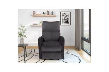 Recliner Pineto Antrasitt, Fløyel/Metall/Tre - Antrasitt, Fløyel/Metall/Tre - Møbler - Stoler - Lenestoler - Recliner