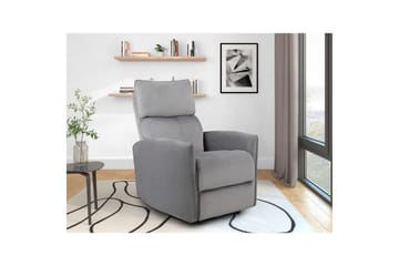 Recliner Pineto Grå, Fløyel/Metall/Tre - Grå, Fløyel/Metall/Tre - Møbler - Stoler - Lenestoler - Recliner