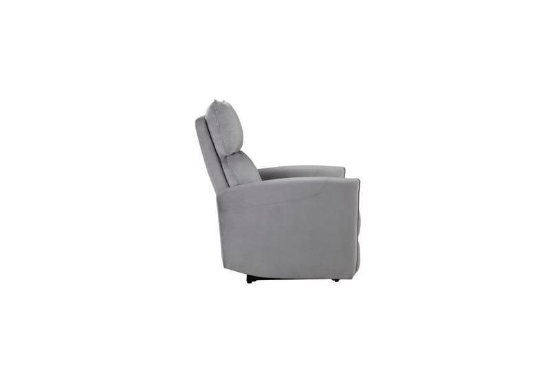 Recliner Pineto Grå, Fløyel/Metall/Tre - Grå, Fløyel/Metall/Tre - Møbler - Stoler - Lenestoler - Recliner