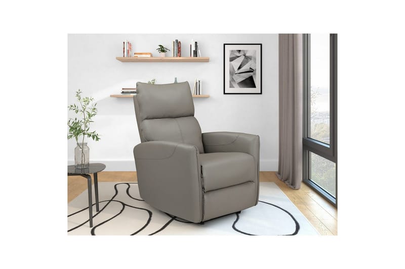 Recliner Pineto Lys grå, PU/metall/tre - Lys grå, PU/metall/tre - Møbler - Stoler - Lenestoler - Recliner