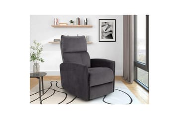 Recliner Pineto Antrasitt, Fløyel/Metall/Tre - Antrasitt, Fløyel/Metall/Tre - Møbler - Stoler - Lenestoler - Recliner