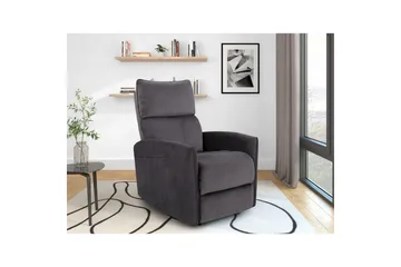 Recliner Pineto Antrasitt, Fløyel/Metall/Tre - Antrasitt, Fløyel/Metall/Tre - Møbler - Stoler - Lenestoler - Recliner