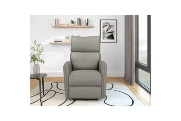 Recliner Pineto Lys grå, PU/metall/tre - Lys grå, PU/metall/tre - Møbler - Stoler - Lenestoler - Recliner