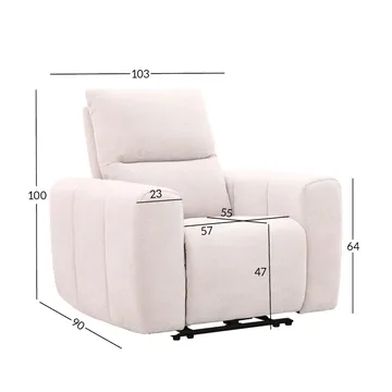 Reclinerlenestol Ödmark med elektrisk mekanisme - lys beige - Møbler - Stoler - Lenestoler - Recliner