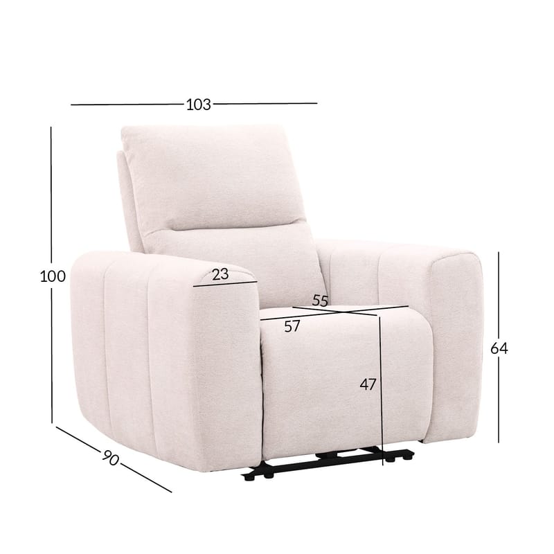 Reclinerlenestol Ödmark med elektrisk mekanisme - lys beige - Møbler - Stoler - Lenestoler - Recliner