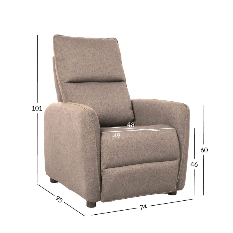 Reclinerlenestol Örsvik med push back-mekanisme - Beige - Møbler - Stoler - Lenestoler - Recliner