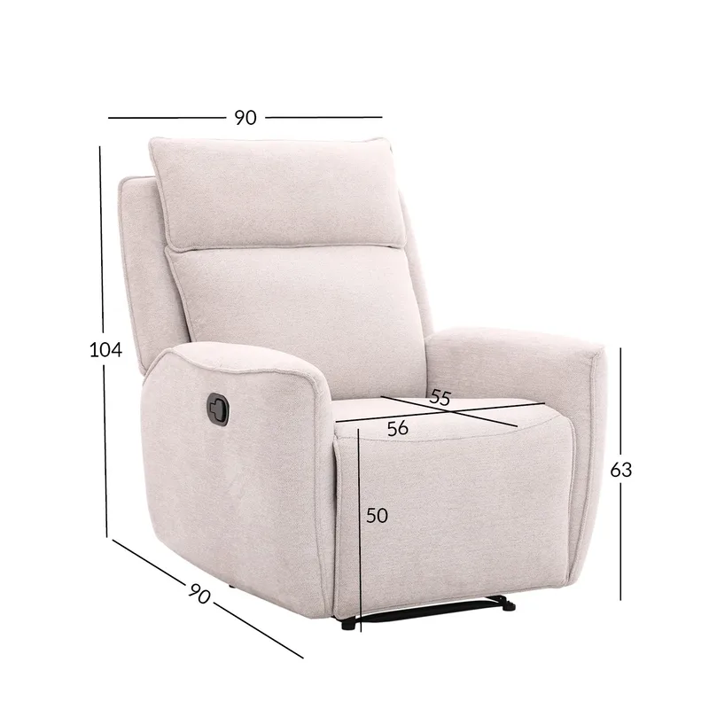 Reclinerlenestol Östvik med manuell mekanisme - beige - Møbler - Stoler - Lenestoler - Recliner