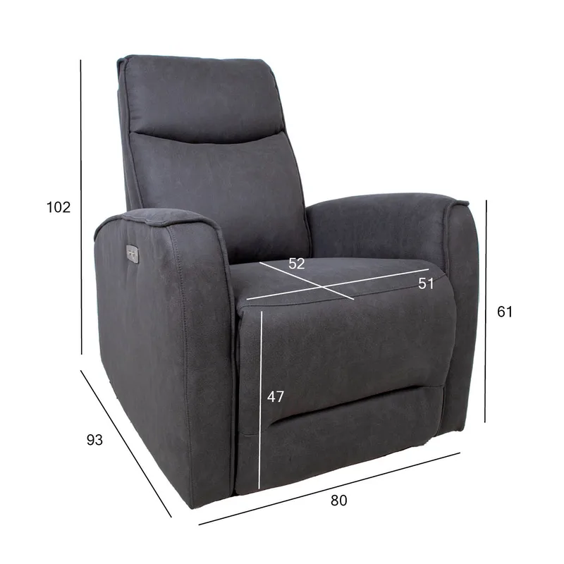Reclinerlenestol Björna med elektrisk mekanisme - grå - Møbler - Stoler - Lenestoler - Recliner