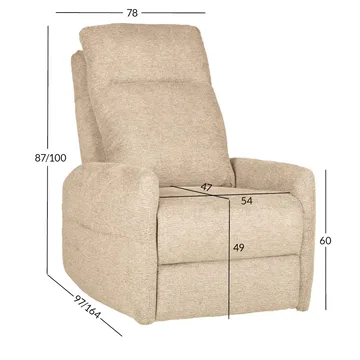 Reclinerlenestol Gränor med elektrisk mekanisme og massasjefunksjon - Beige - Møbler - Stoler - Lenestoler - Massasjestol