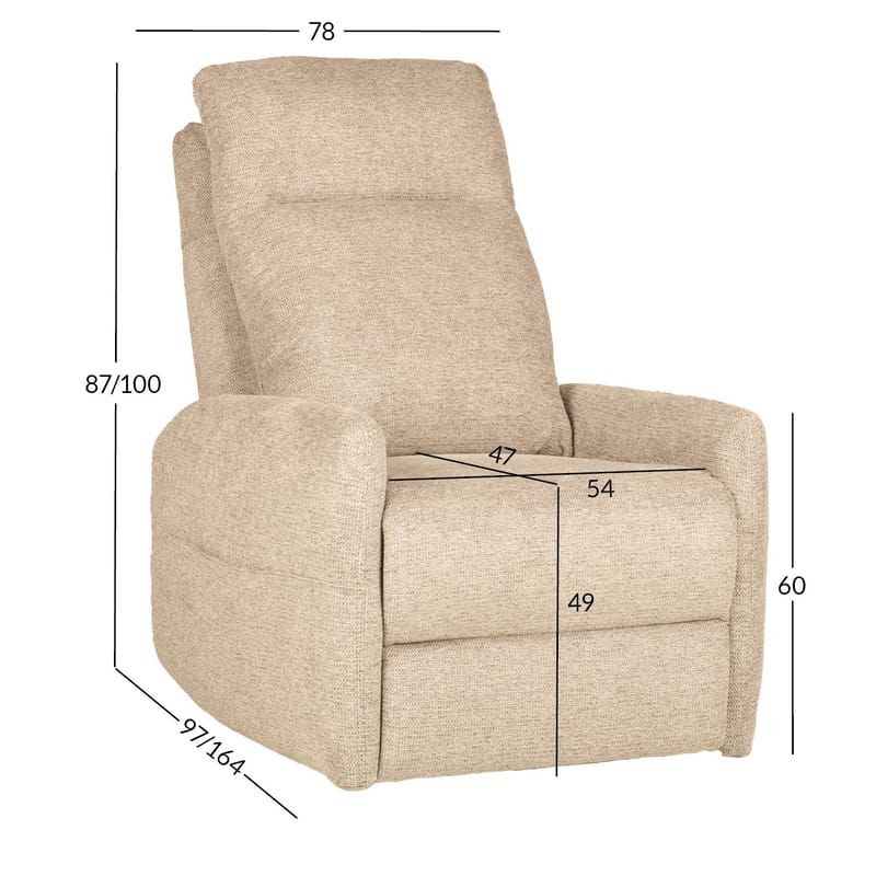 Reclinerlenestol Gränor med elektrisk mekanisme og massasjefunksjon - Beige - Møbler - Stoler - Lenestoler - Massasjestol