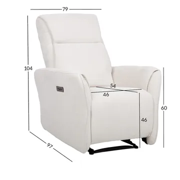 Reclinerlenestol Lavor med elektrisk mekanisme - hvit - Møbler - Stoler - Lenestoler - Recliner