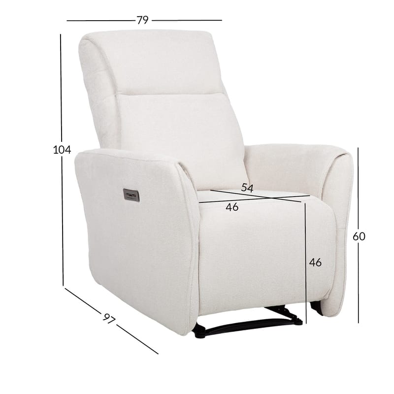 Reclinerlenestol Lavor med elektrisk mekanisme - hvit - Møbler - Stoler - Lenestoler - Recliner