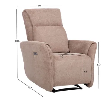 Reclinerlenestol Lavor med elektrisk mekanisme - lysebrun - Møbler - Stoler - Lenestoler - Recliner