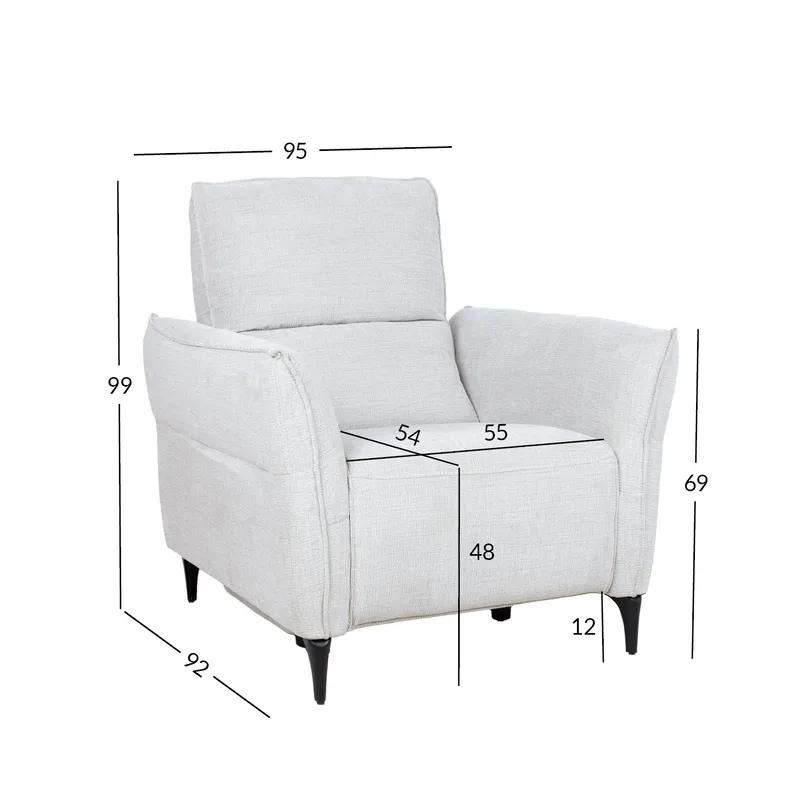 Reclinerlenestol Näsdal med elektrisk mekanisme - lys beige - Møbler - Stoler - Lenestoler - Recliner