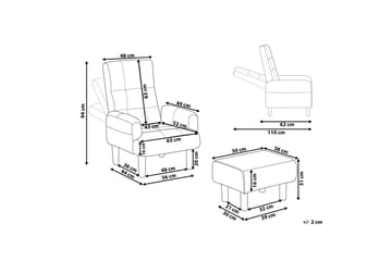 Reclinerlenestol Oland - Beige, brun - Møbler - Stoler - Lenestoler - Liggestol